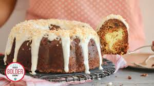 I do not believe in making just one cake and cutting it in half. Carrot Bundt Cake With Cheesecake Filling And Cream Cheese Glaze Bigger Bolder Baking Youtube