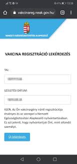 covid regisztráció lekérdezése