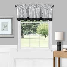 They can be used alone or over panels, shades, shutters or balloon shades. 14 X58 Westport Light Filtering Window Curtain Valance Black White Achim Target