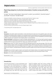 Pdf Reporting Categories In Urine Test Strip Analysis Croatian Survey And Call For Action