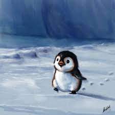 Little Penguin Walking Okan Bulbul On Artstation At Https Www Artstation Com Artwork Eoyex Cute Animal Drawings Cute Baby Animals Baby Penguins