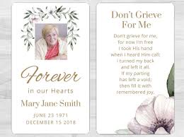 Keep the deceased's preferences in mind as you make your use the back of the memorial card to tell a short story of the person's life, print a hymn or list the funeral program and participants. Pin On Beatrice