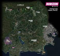 Each sequence of forza horizon 5 gameplay traveled to a different part of mexico's diverse countryside. Horizon Japan Map Concept Forza Forza Horizon Japan Map Forza Horizon 5