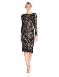 Dress The Population Women S Emery Long Sleeve Sequin Sheath Dress Long Sleeve Scoop Back M Dress Clothes For Women Sequin Sheath Dress Dress The Population