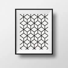 Affiche Wall Art Cubique Cubic Black And White Noir Et Blanc Cadre Frame Ikea Ribba A3 A4 Printable Wall Art Modern Wall Artwork Free Printable Wall Art