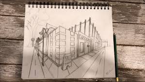 City Street Corner Two Point Perspective Drawing Corner Drawing Drawings Art Reference