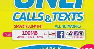 100 mb + facebook messenger/whatsapp + unlitext to all network + unlicall to smart /talk. Uct30 Plus Smart Promo Unlimited Call To Smart Sun Tnt Unlimited Text To All Networks 100mb Internet Free Text Sms Online Ph