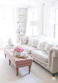 Beige kane 83'' square arm sofa with reversible cushions. 10 Feminine Living Room Decor Ideas For A Chic Home