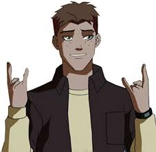 Kid Flash Of Young Justice Cartoon Series Throwing The Horns Kid Flash Young Justice Wally West Young Justice