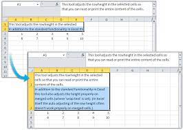 Aug 24, 2005 · adjust text to fit within an excel cell. Tip Autofit Row Height On Merged Cells Too Asap Utilities Blog