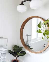Round Decorative Wall Mirror Wood Barrel Frame Threshold Wood Wall Mirror Round Wooden Mirror Mirror Wall Decor