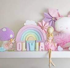 Rainbow Personalised Molded Kids Names Room Decor Kids How Divine Rainbow Girls Room Baby Room Pastel Colors Rainbow Room