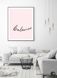 Balance Print Pilates Posters Yoga Wall Art One Word Art Etsy Wall Decor Bedroom Home Decor Pink Bedroom Accessories