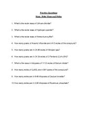 It is a name for a specific number of things. Mass Moles And Molar Mass Practice Worksheet With Solutions By 123 Chemistry