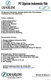 Banyak lowongan kerja parepare, sebanyak 14 loker parepare by lowongan kerja 15. Pt Djarum Makassar Karir