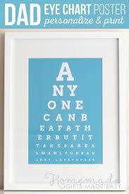 Diy Eye Chart Personalized Fathers Day Gift