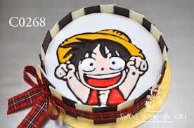 C0268 One Piece Luffy Cartoon Cake Swenshomemadecake Com Anime Cake Cartoon Cake Birthday Cakes For Men