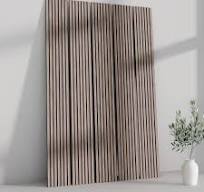 106" Tall ULTRALIGHT Flexible Lightweight Walnut Acoustic Wood Slat Wall  Panels with Black Felt Backing