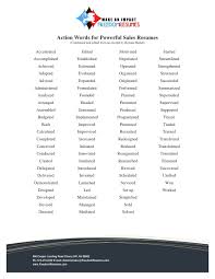 Action Words For Successful Sales Resumes Resume Power Words Resume Words Resume Action Words