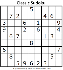 Puzzles are a fun way to pass the time whether on a rainy day or as a family project. Classic Sudoku Puzzles Fun With Sudoku 297 298
