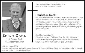 Traueranzeigen von Erich Dahl