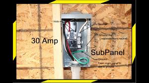 The reliance controls 30 amp power inlet box is designed for outdoor use and can be hardwired directly to reliance controls transfer switches or panels, eliminating need for cords running through windows or doors. How To Wire And Properly Ground A 30 Amp Sub Panel Youtube