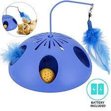 Wingpet Interactive Cat Toys Automatic Cat Teaser Exerciser Kitten Toys With Feather Wand Spinning Feather And Cat Ball Track Great For Cat Entertainment Interactive Cat Toys Cat Toys Automatic Cat