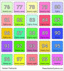free printable number flashcards 1 100 with words pdf number dyslexia