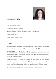 Europass curriculum vitae personal information name/ surname address mobile email(s) nationality date of birth gender ardit bido rr. Doc Curriculum Vitae Diana Skrapari English Doc Diana Skrapari Academia Edu