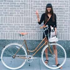 Uber Star Babba Canales Riding Around Nyc On Our Copper Chrome Step Through Do You Think We Should Make A Repro Bicycle Fashion Women Bicycle Fashion Bicycle