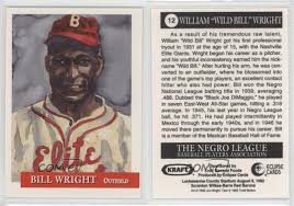 Negro league baseball got its start thanks to the increasing popularity of two things after the civil war: 1992 Eclipse Kraft Negro Leagues Bill Wright 12 Ebay