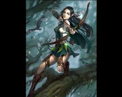 Wood Elf Archer Female Elf Archer Tree Woods Wood Elf Fantasy Drawings Female Elf