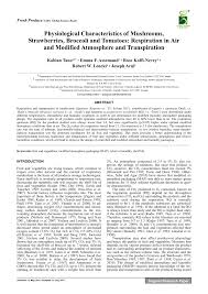 Pdf Physiological Characteristics Of Mushrooms