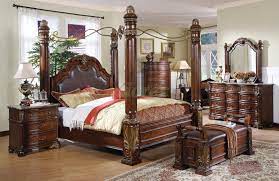 This set is carved from fine grained wood, finish in light gray, accented with. Canopy Bed Sets Bedroom Furniture Sets W Poster Canopy Beds 100 Xiorex