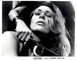 Seizure Original Lobby Card Martine Beswick Henry Judd Baker Holding Knife  1974