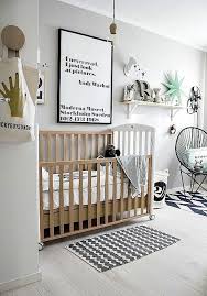 Nursery gliders, rockers & recliners. Stylish Pale Grey Wood And White Unisex Nursery Inspiration