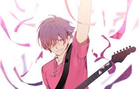 Anime sexy cool anime guys cute anime boy anime boys purple haired anime characters anime characters male art kawaii anime kawaii mangaka anime. All Male Guitar Instrument Male Necklace Omutatsu Original Pink Eyes Purple Hair Short Hair Konachan Com Konachan Com Anime Wallpapers