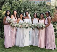 Hair updos for bridesmaids look so festive and sophisticated. Mismatched Bridesmaid Dresses Best Practices Bridal Shower 101