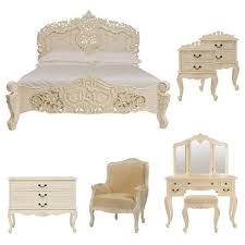 Rococo Carved Bed Set Ivory French Furniture Bedroom Bedroom Furniture Sets Shabby Chic Bedroom Furniture