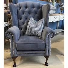 Find queen anne wingback chairs. Large Winged Queen Anne Chair Plush Velvet