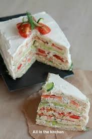 Sandwich Cake All In The Kitchen Etc Sandwich Cake Food Salad Cake