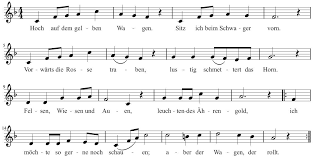 Frühlingslieder mit text, gitarrenakkorden und kostenlosen noten zum ausdrucken, sowie melodien (midis, mp3s, videos) zum anhören. Deutschland Lese Hoch Auf Dem Gelben Wagen