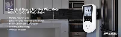 How to use a microwave oven. Suraielec Watt Meter Plug In Socket Power Meter Auto Cost Calculator Backlit Large Display Overload Protection Kilowatt Wattage Voltage Amp Tester Electricity Usage Electrical Energy Monitor Amazon Com