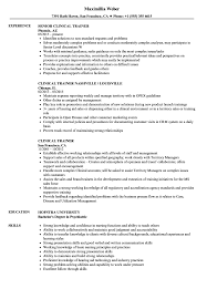 clinical trainer resume samples
