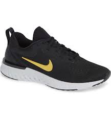 Black And Gold Nike Running Shoes Odyssey React Running Shoe Main Color Black Metallic Gold Vast Grey Womens Running Shoes Running Shoes Lightweight Running Shoes