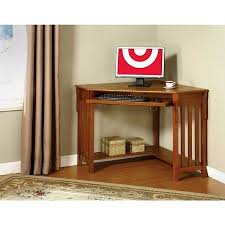 Mezas Mission Style Corner Computer Desk Oak Iohomes Wood Corner Desk Corner Computer Desk Corner Writing Desk