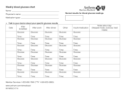 weekly blood glucose chart pdf templates at