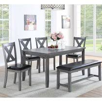 Small space dining set 3pcs square gray glass dining table+ 2 dining chairs set. Gray Kitchen Dining Room Sets You Ll Love In 2021 Wayfair