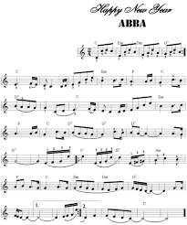 Sheet Happy New Year Am Nhạc