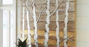 3 Piece Birch Tree Wall Art Metallic Birch Trees Wall Art Plank Art Tree Wall Art Diy Metal Tree Wall Art